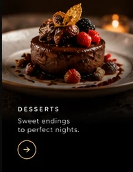 Chocolate dessert with berries